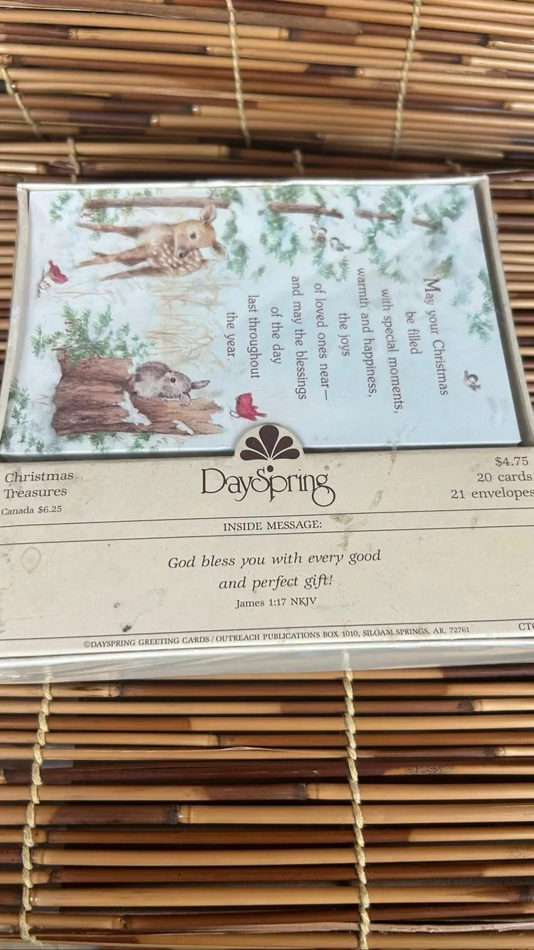 Daysprings Vintage Christmas Holiday Cards Deer Bunny Cardinal 20 Cards Sealed